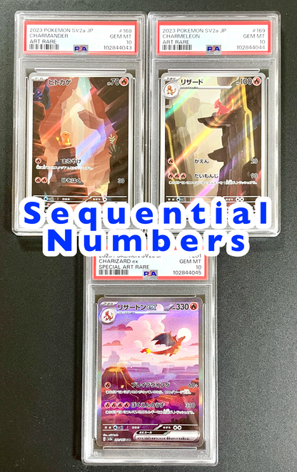 PSA 10 POKEMON Sequential Numbers SET 168,169,201/165,