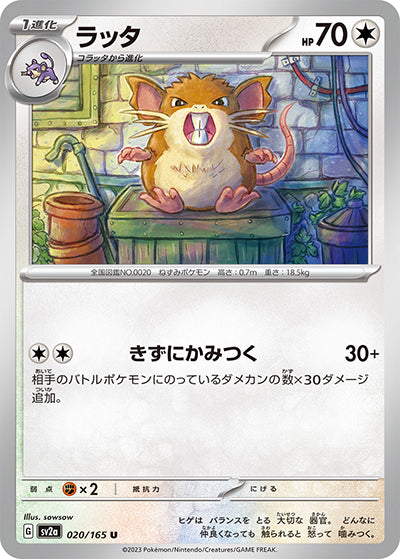 {020/165}Raticate[Masterball] | Japanese Pokemon Single Card